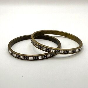 Set of 2 Silpada K&R Modern Maven Brass Bracelets – Designer Statement Jewelry